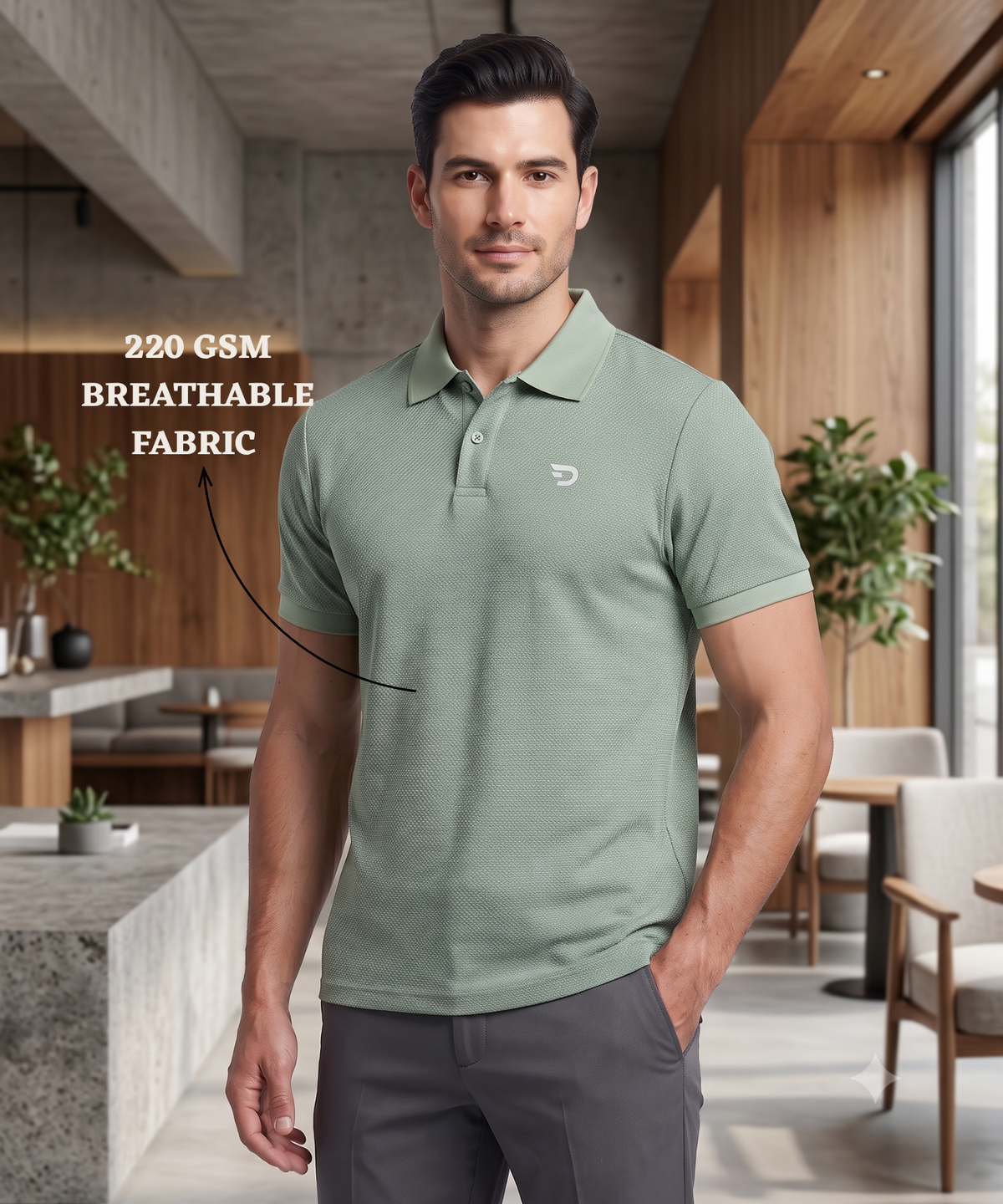 Men's Imported Jacquard Polo T-Shirt Half Sleeves | 220 GSM | Regular Fit