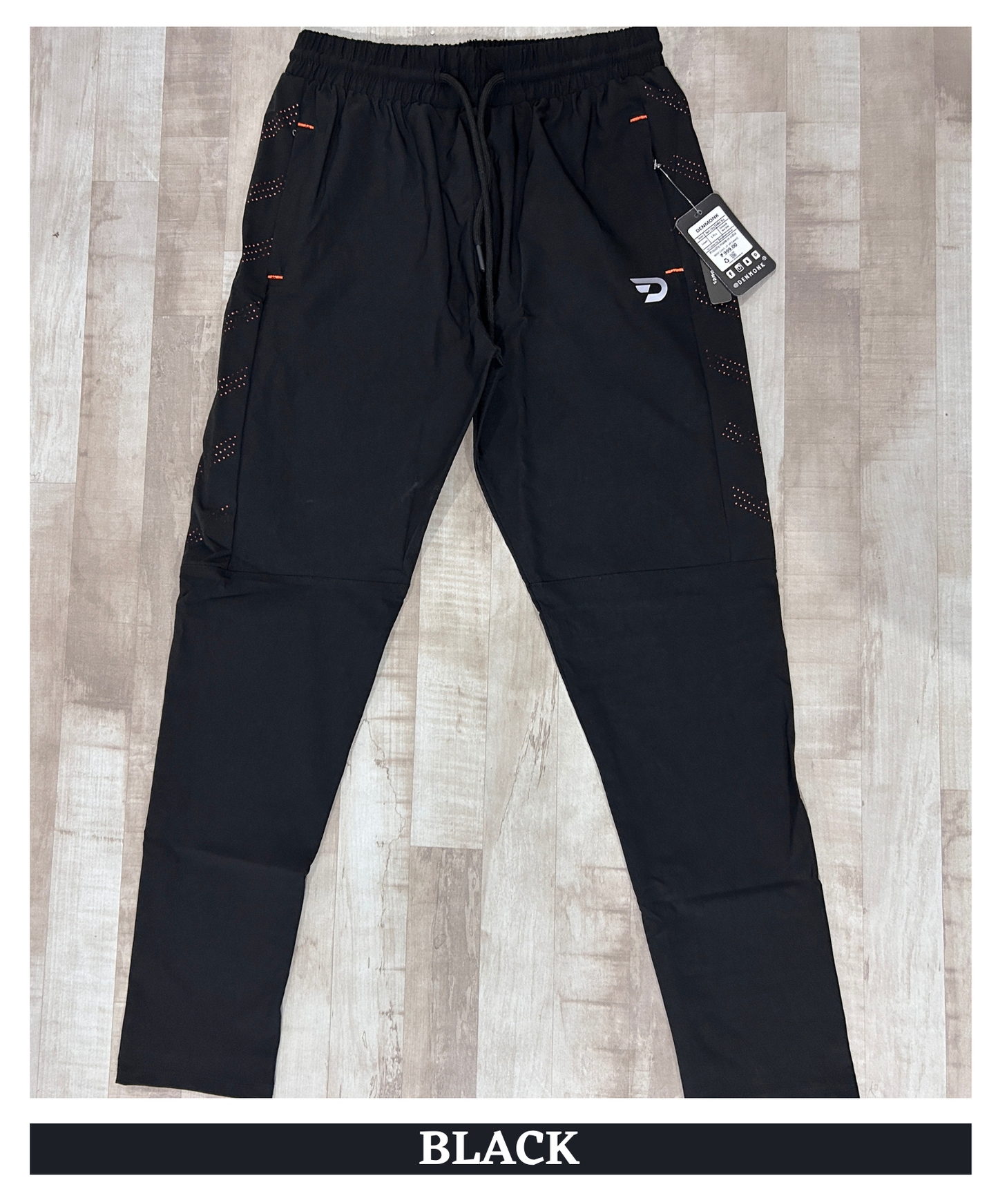 Imported Nylon Crush Lycra Trackpant – 180 GSM  Stylish Laser Cut Patch Design