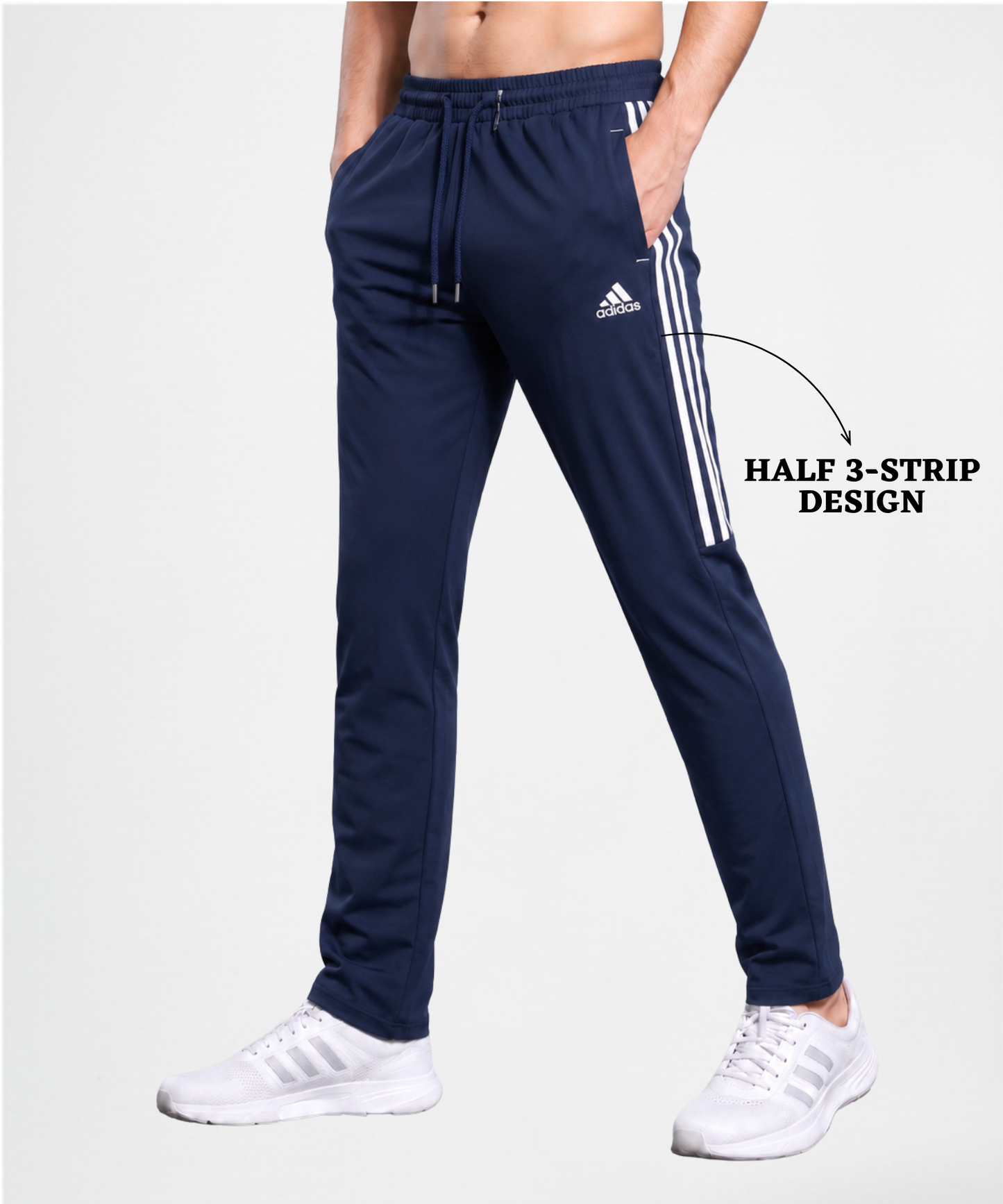 Imported Ns Parachute Lycra Lower (15% Lycra 145 GSM) | Half 3-strip design