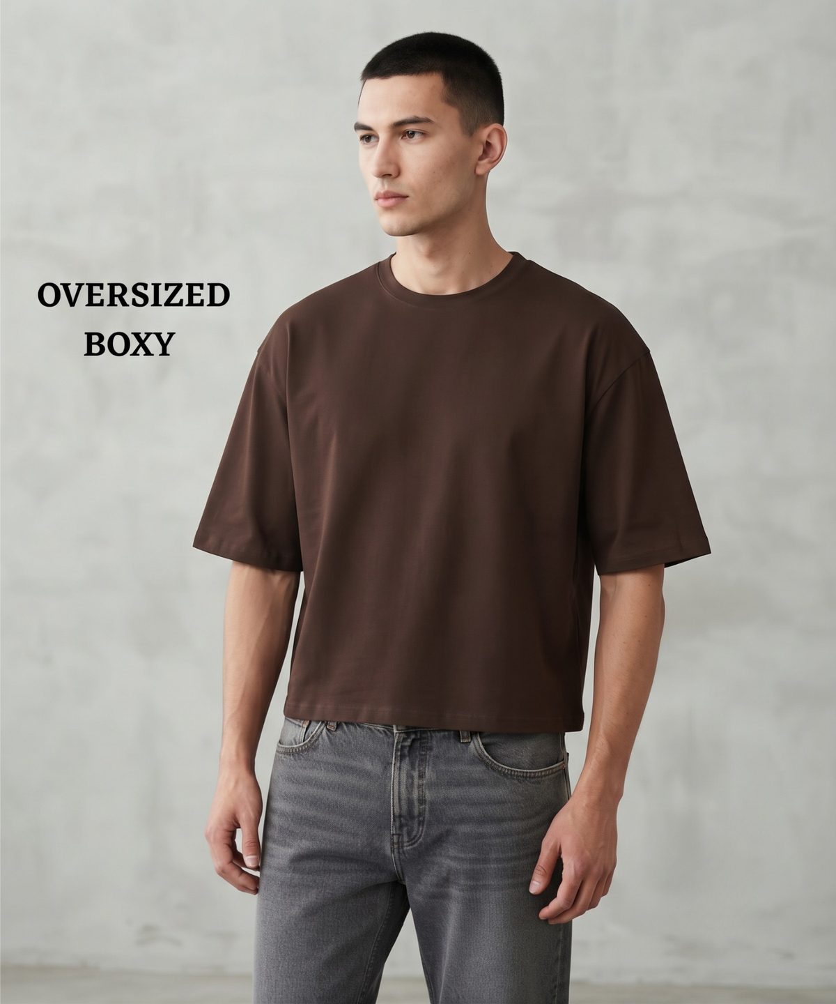 Denmonk Men’s Imported Cotton Feel Terry T-Shirt | 250 GSM | Oversized Boxy Fit