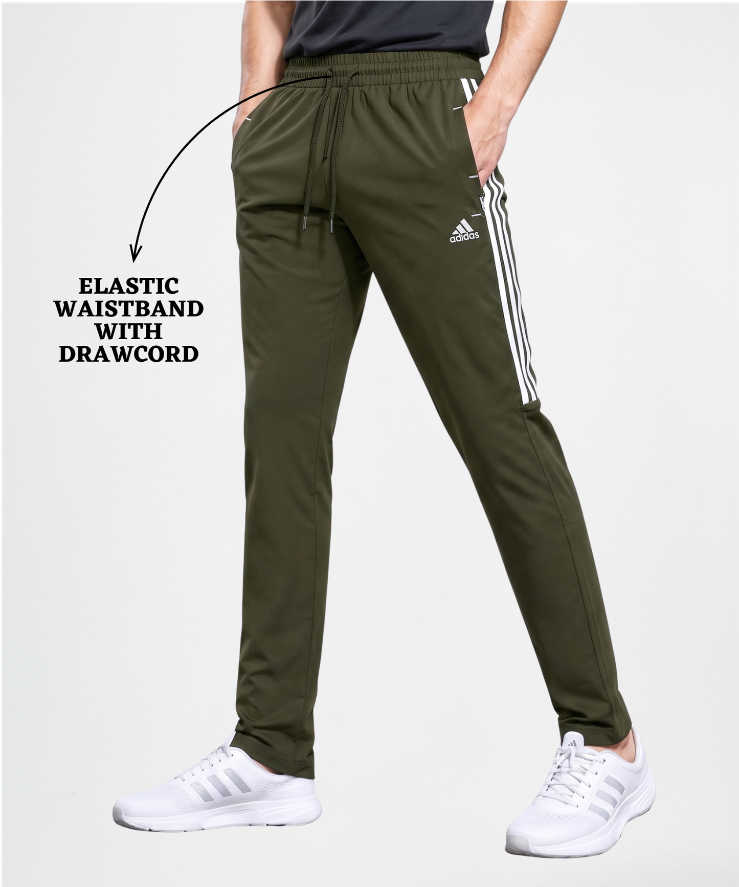 Imported Ns Parachute Lycra Lower (15% Lycra 145 GSM) | Half 3-strip design