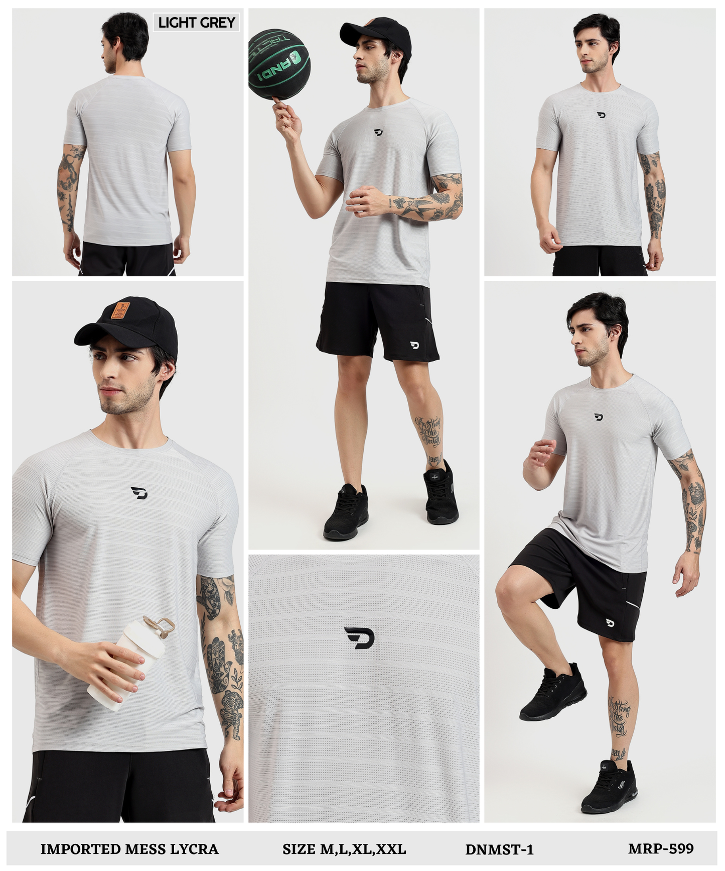 Power T-shirt - Pin Point Mess Lycra (GSM 180)