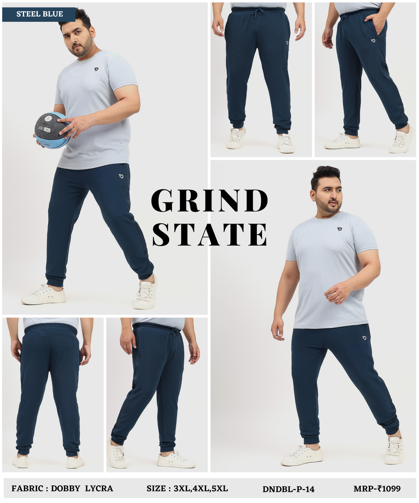 CoreFit – Imported Dobby Lycra | 280 GSM | Full Side Bugdot Patch | Ribbed Hem | Side Seam Pocket | Plus Size Lower