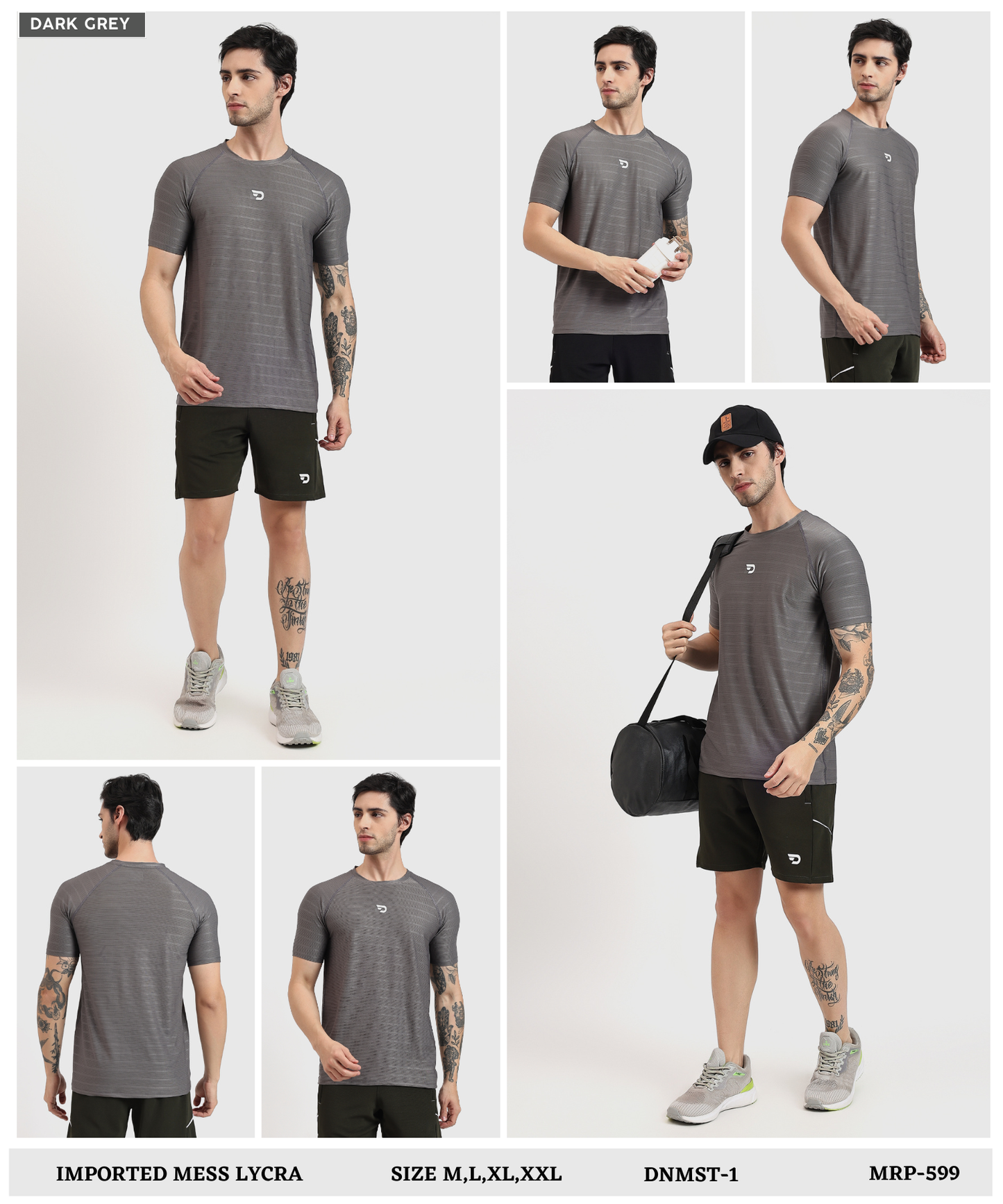 Power T-shirt - Pin Point Mess Lycra (GSM 180)