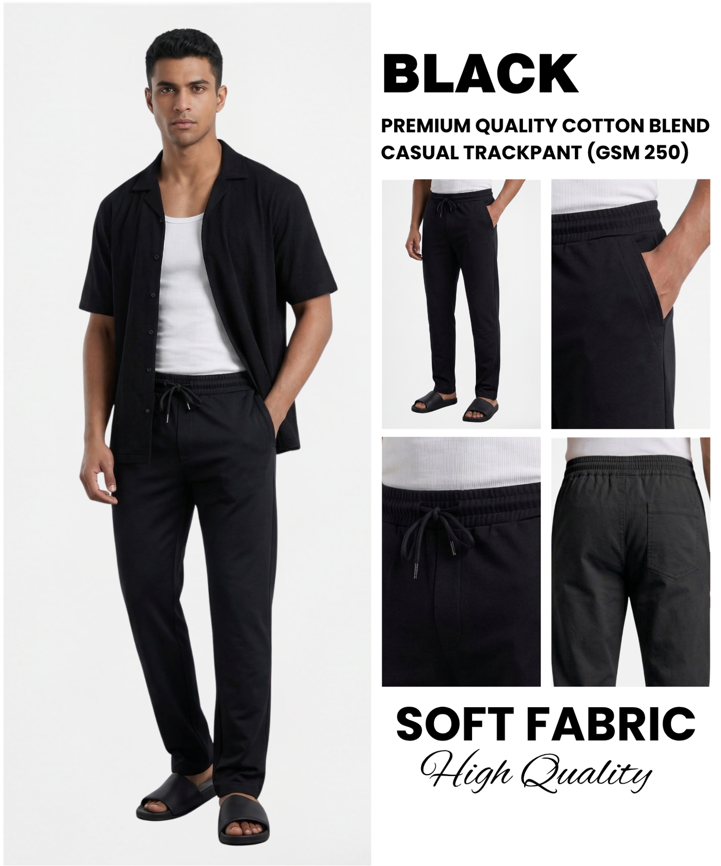 Premium Quality Cotton Blend Casual Trackpant (GSM 250) – Soft & Durable Fabric | Comfort Fit