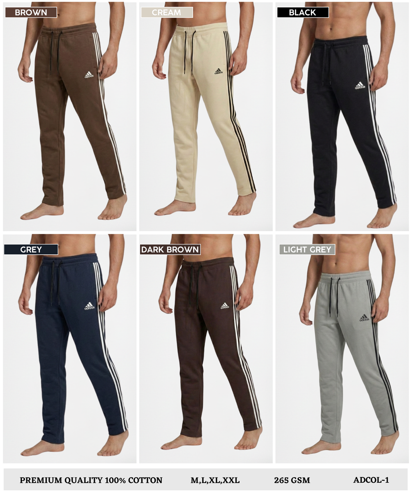 Premium Quality 100% Cotton Lycra Trackpant (GSM 250)