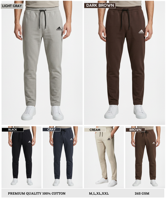 Premium Quality 100% Cotton Lycra Trackpant (GSM 265)