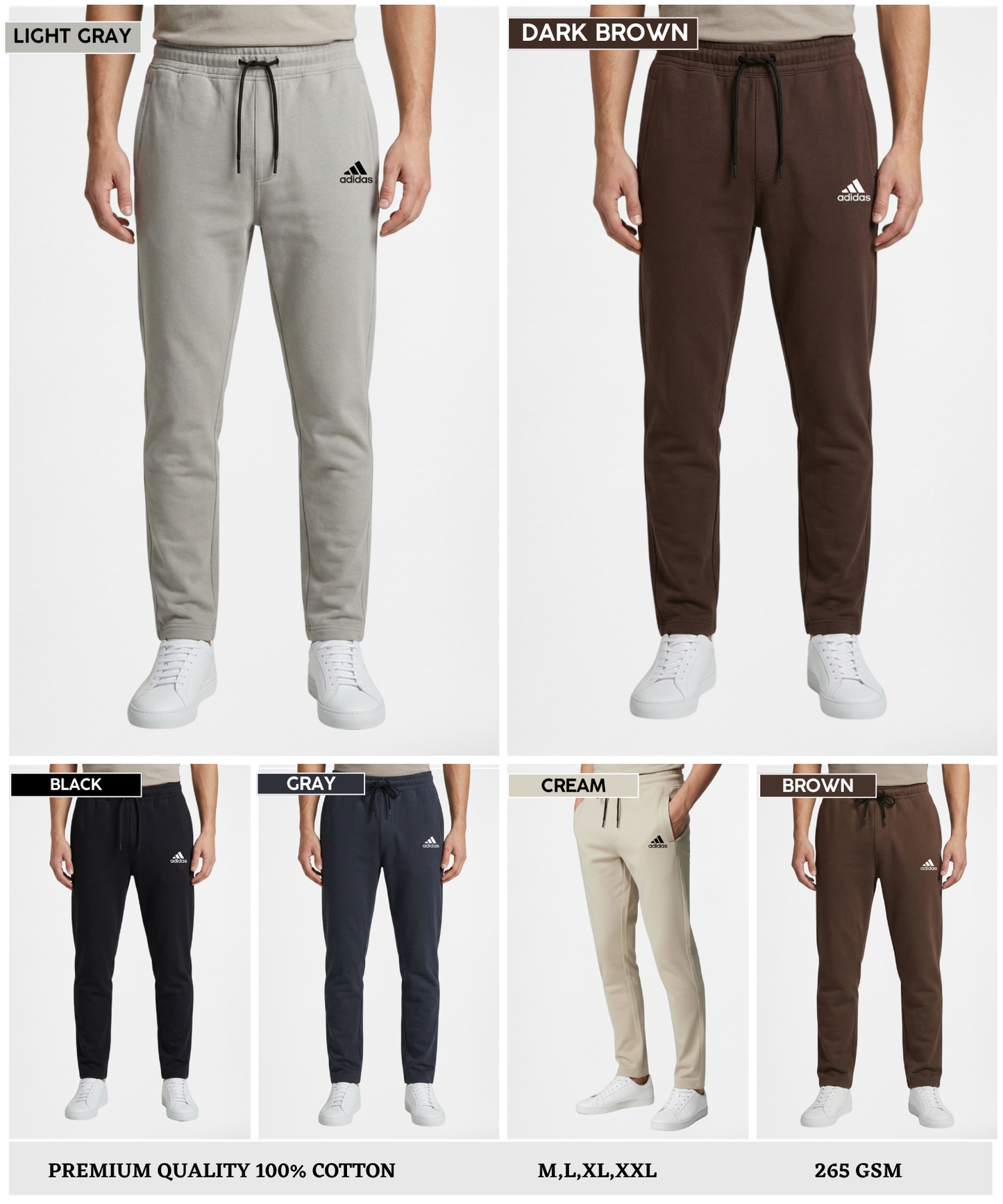 Premium Quality 100% Cotton Lycra Trackpant (GSM 265)