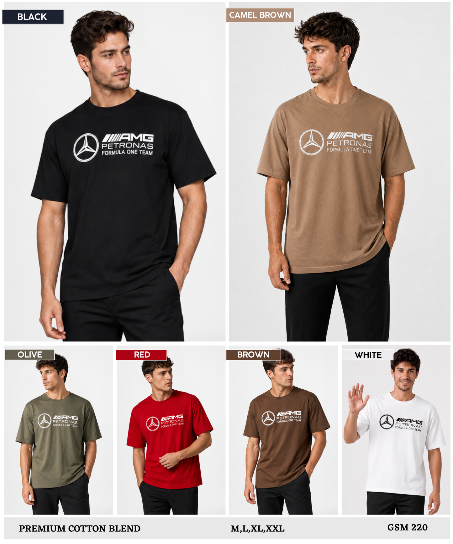 Men’s Premium Cotton Blend Oversized T-Shirts (220 GSM)