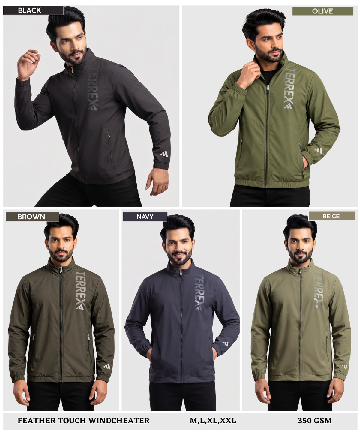 Imported Premium Feather Touch Windcheater Jackets With Inner Linning | 350 gsm | Regular Fit