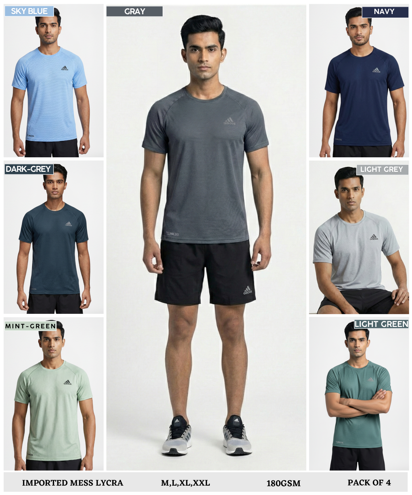 Pinpoint Knit Mess Lycra  T-shirts