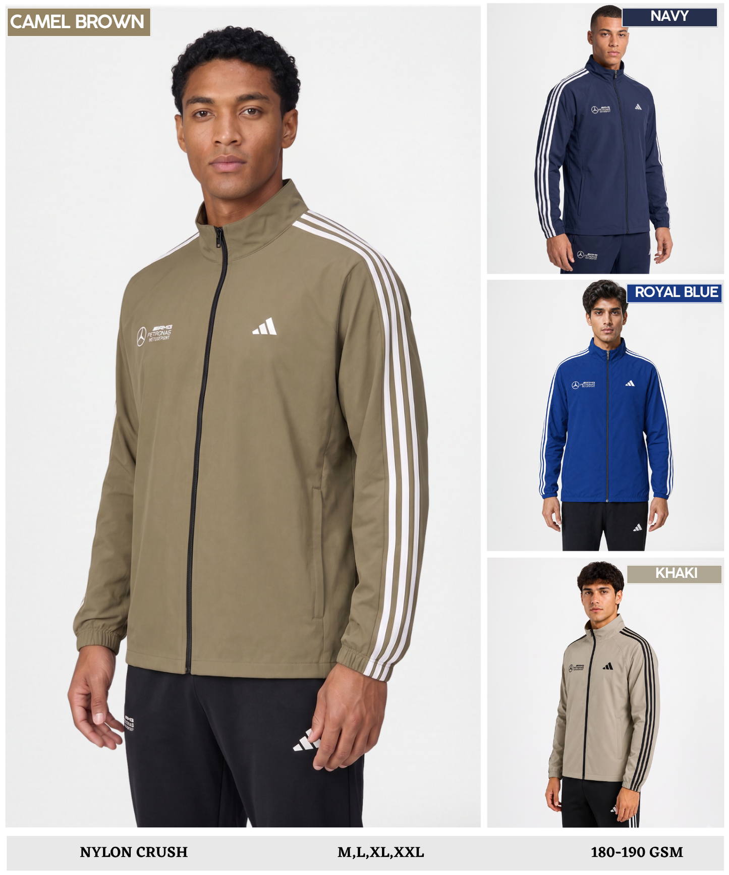 Men's Premium Imported Nylon crush  Lycra Sports Jacket | Without Inner Fabric