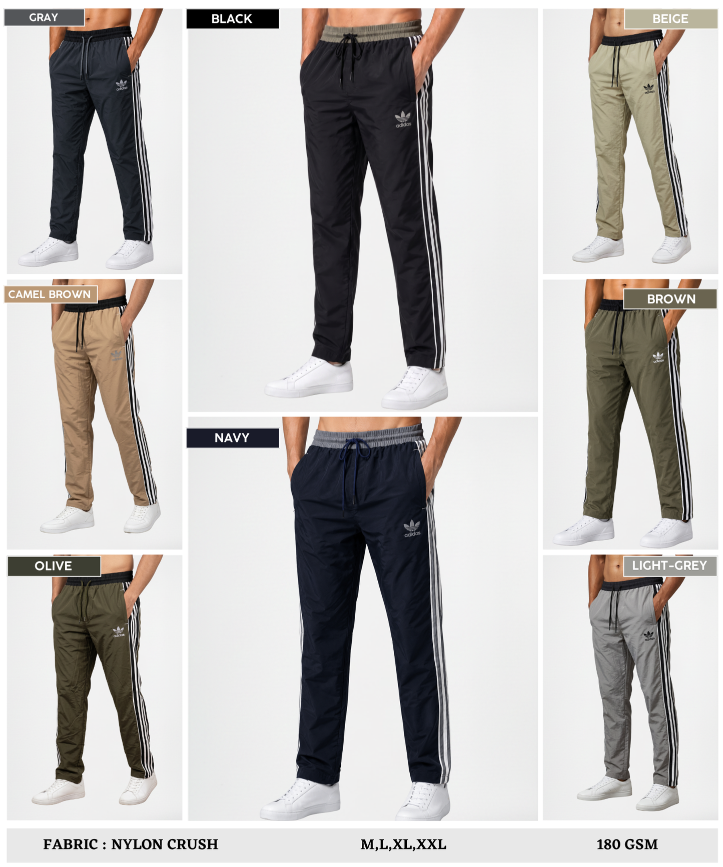 Imported Nylon Crush Lycra TrackPant (180 GSM)