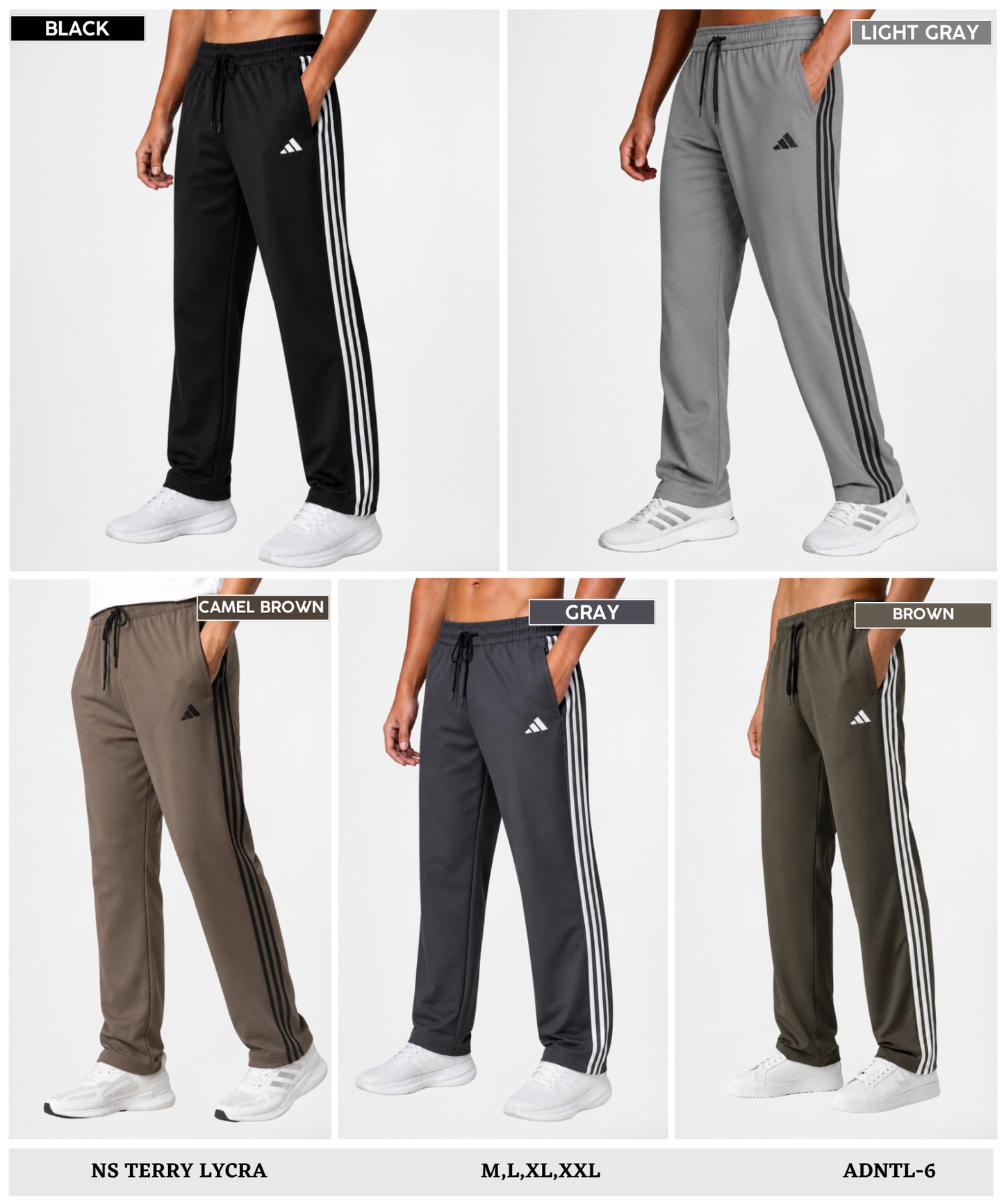 Imported Ns Terry Lycra TrackPant (GSM 180-190)| Comfort fit| 3 Stripe Design | DOD
