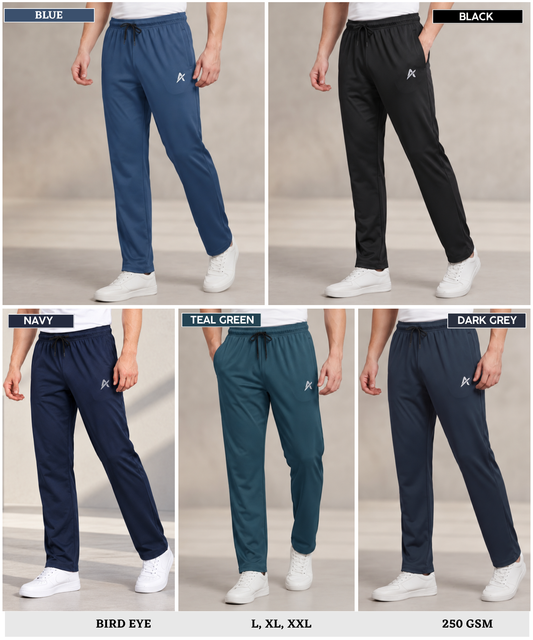 Men's Imported BirdEye Knit Track Pants | Athvix Active Wear By Denmonk | 250 GSM | Slim Fit