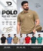 Denmonk Men's Imported Cotton Feel Matty Lycra Plus Size Polo T-Shirt | 220 GSM | Half Sleeve | Regular Fit