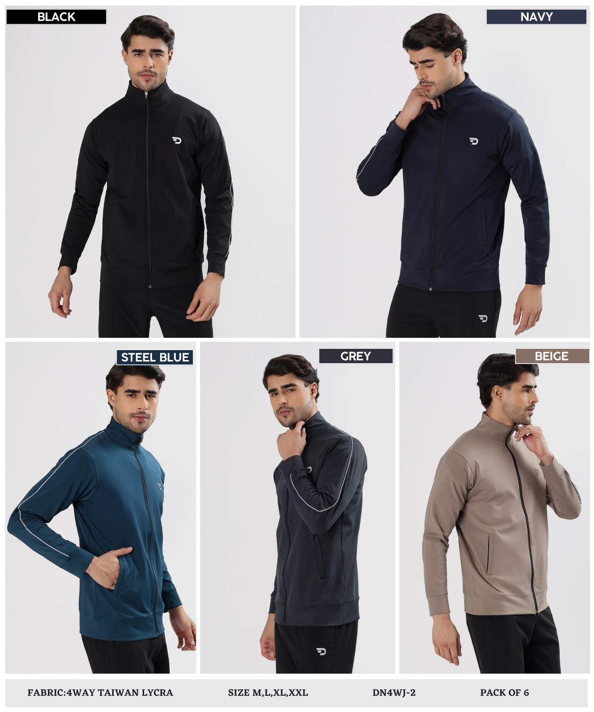 Men’s Imported 4-Way Taiwan Lycra Jacket | GSM 290 | Regular Fit
