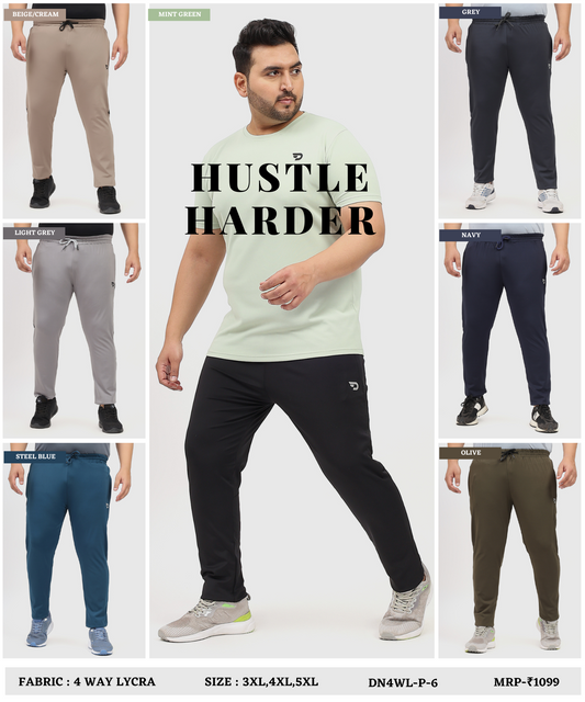 Men’s Performance Trackpants – Imported 4way Taiwan Lycra Plus Size Lower (GSM 280)