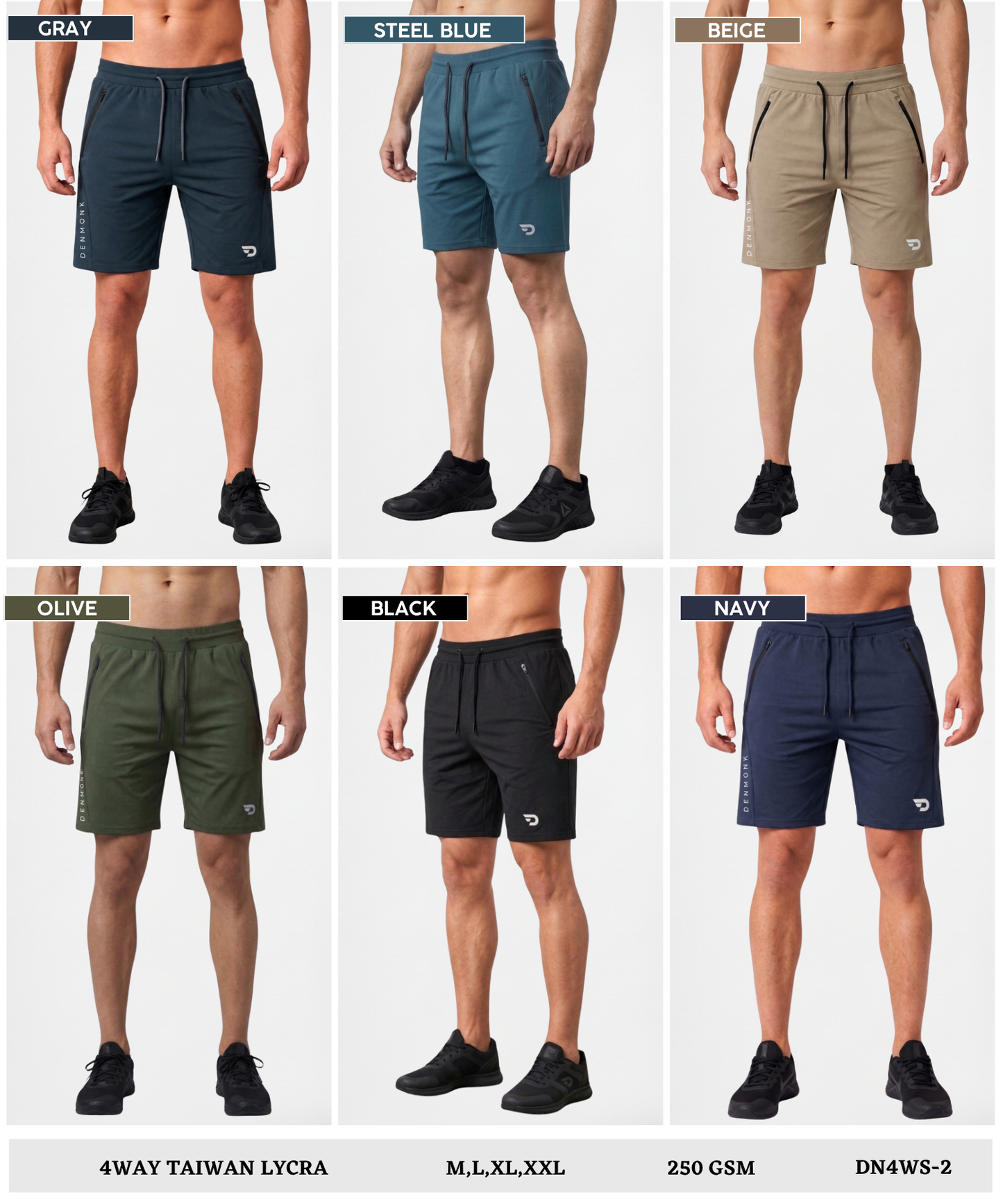 Imported 4-Way Taiwan Lycra Shorts (GSM 250) – Cross Pocket Edition
