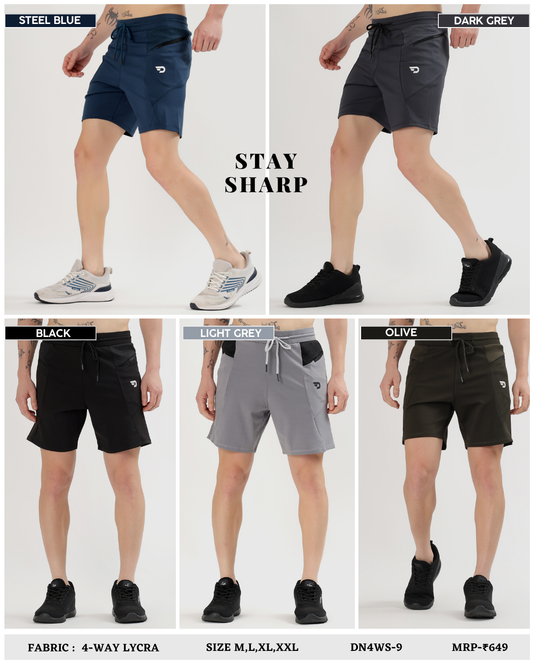 Imported 4way Taiwan Lycra Shorts (GSM 260)