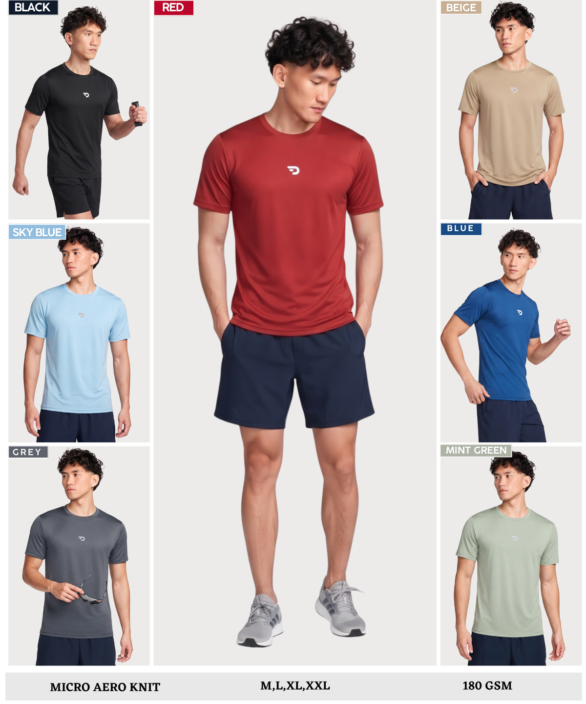 Denmonk Men's Imported Micro Aero Knit  Half Sleeve T-Shirt | 180 GSM | Regular Fit