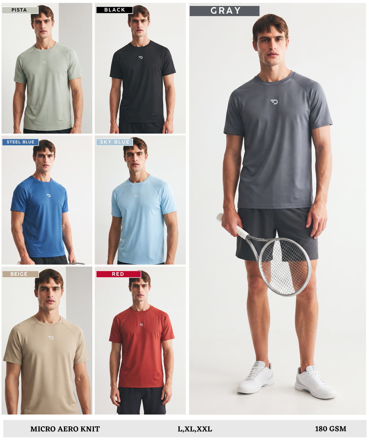 Denmonk Men's Imported Micro Aero Knit Reglan Half Sleeve T-Shirt | 180 GSM | Regular Fit