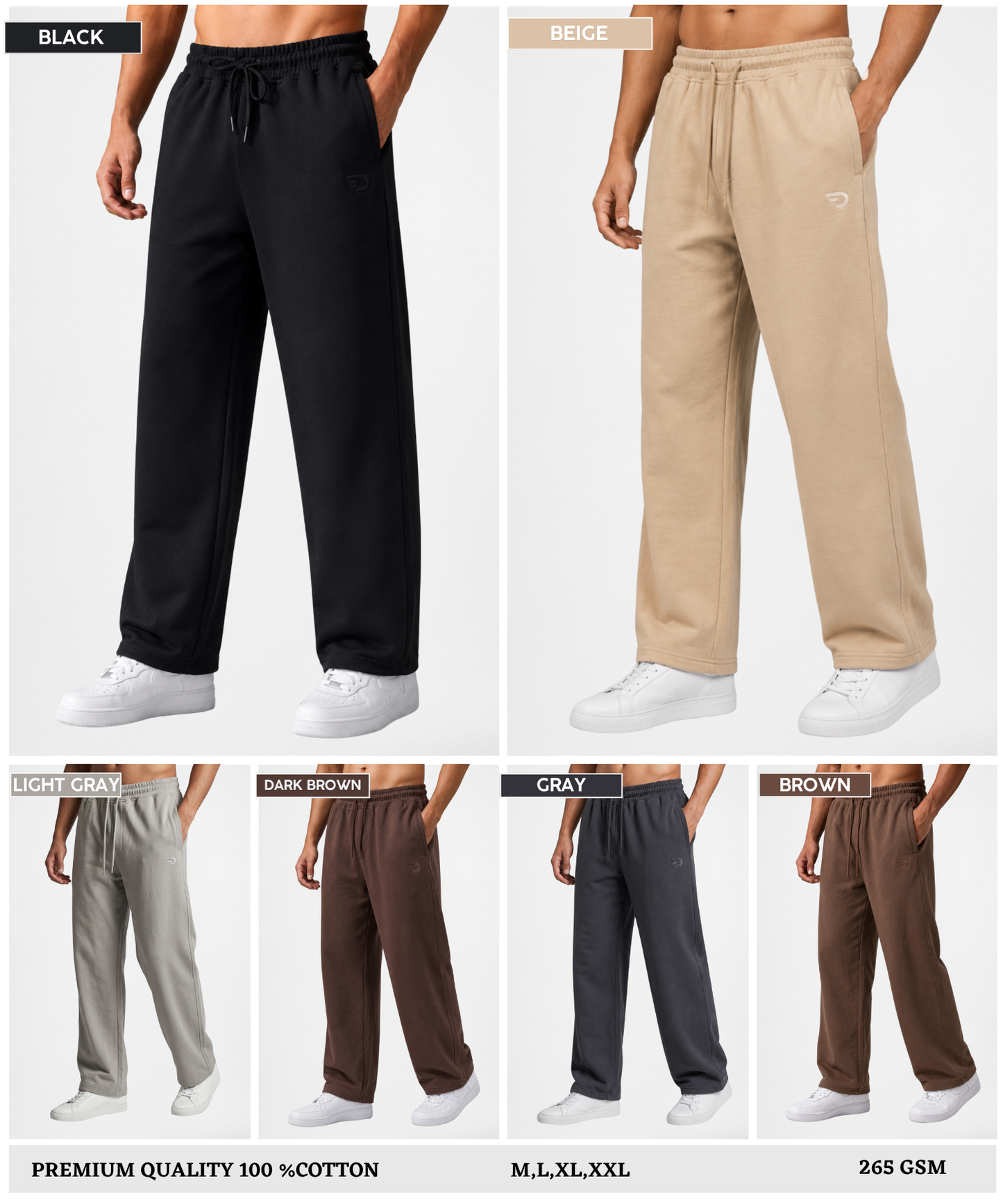 Men's Premium 100% Cotton Straight Fit Trackpants – Everyday Fashion Essential