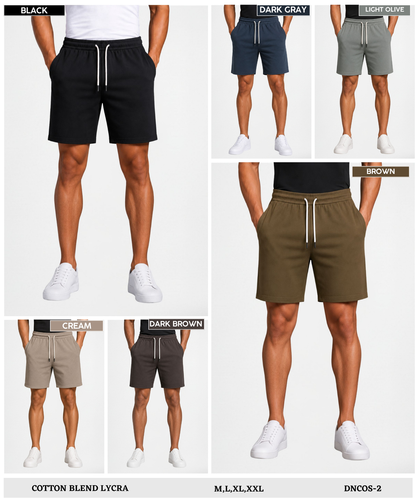 Premium Cotton Blend Casual Shorts for Men | High Quality Cotton Blend