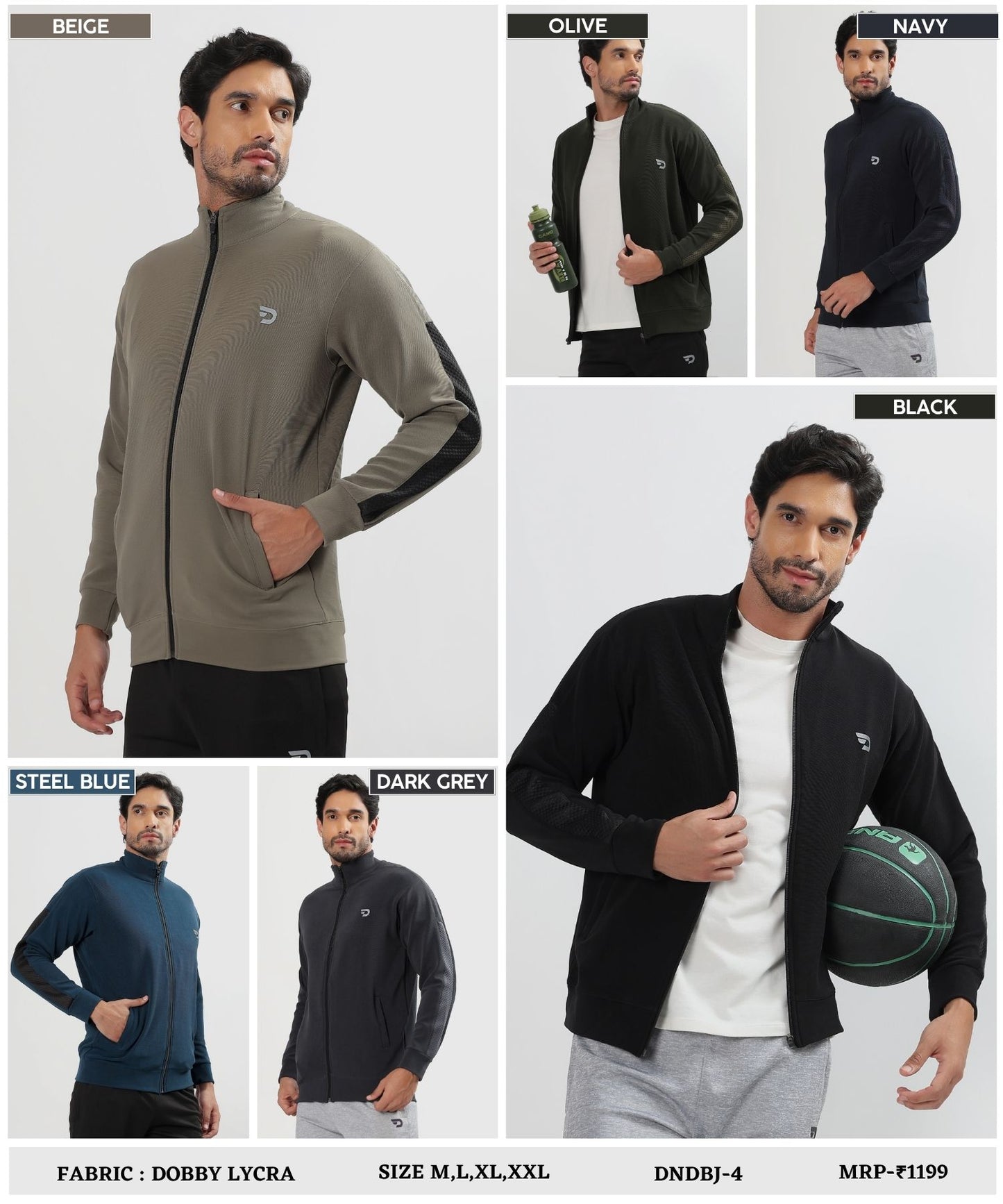 Imported Dobby Lycra Sports Jacket with Bugdot Detailing | 290 GSM | Regular Fit