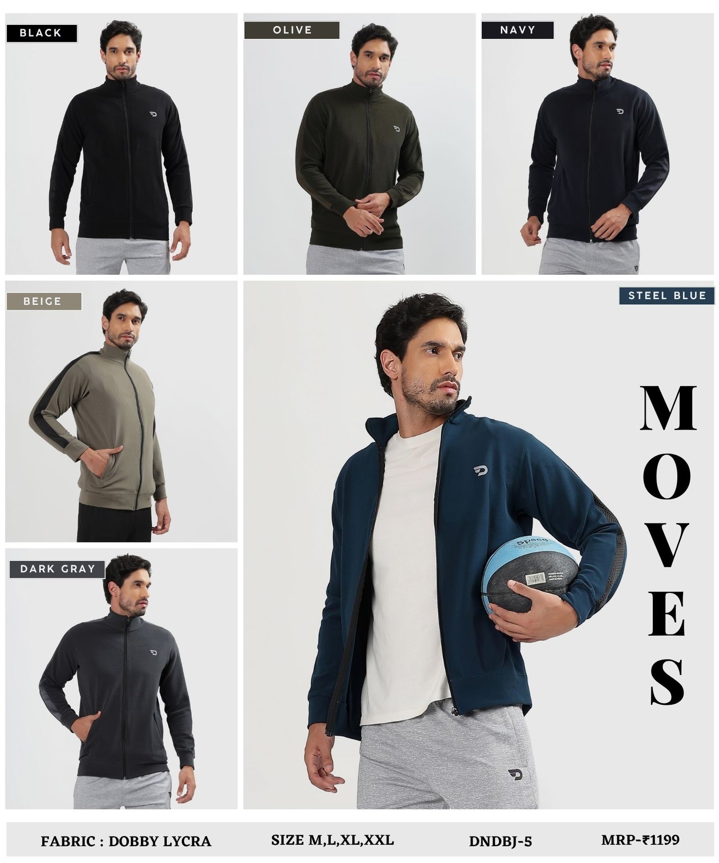 Stylish Full-Zip Jacket - Imported Dobby Lycra  (GSM 290)