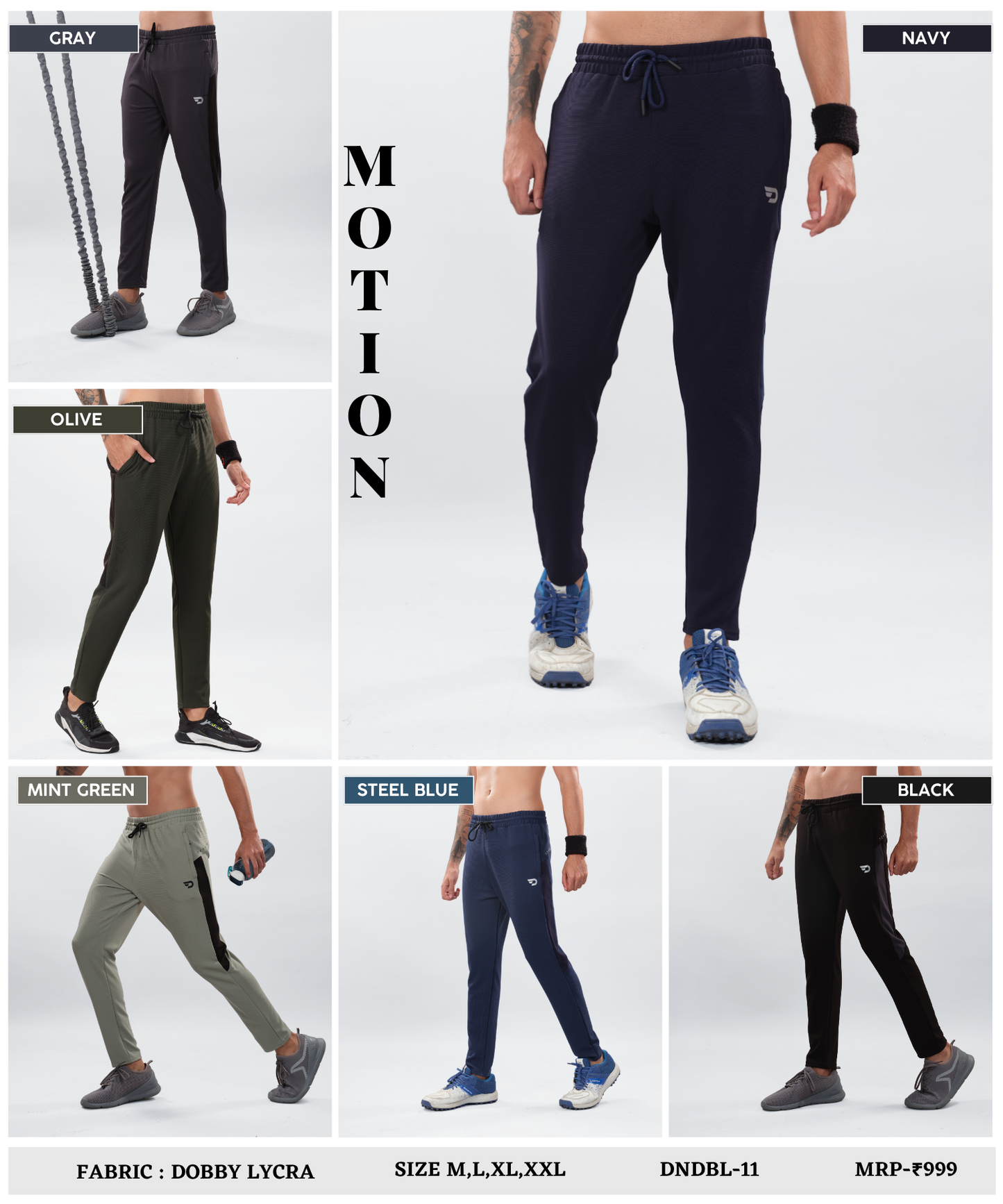 ColorBlock Trackpant – Imported  Dobby Lycra ( 280 GSM)