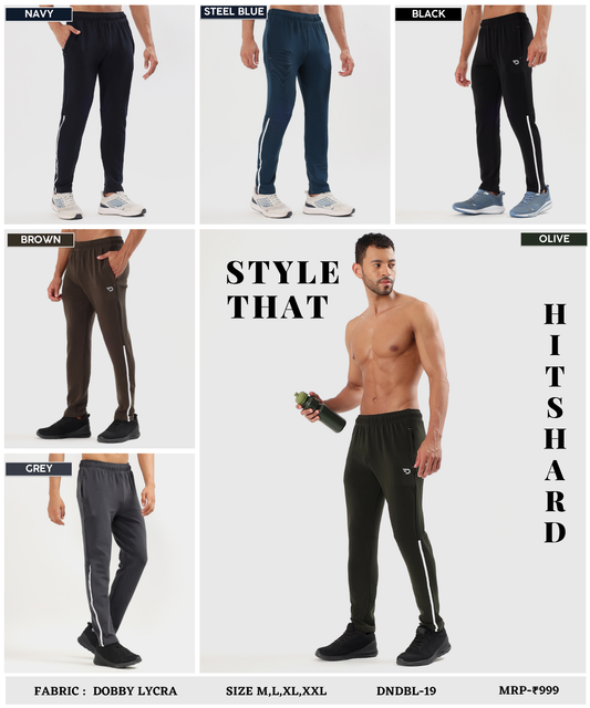 Stripe Trackpant  - Imported Dobby Lycra (GSM 280)