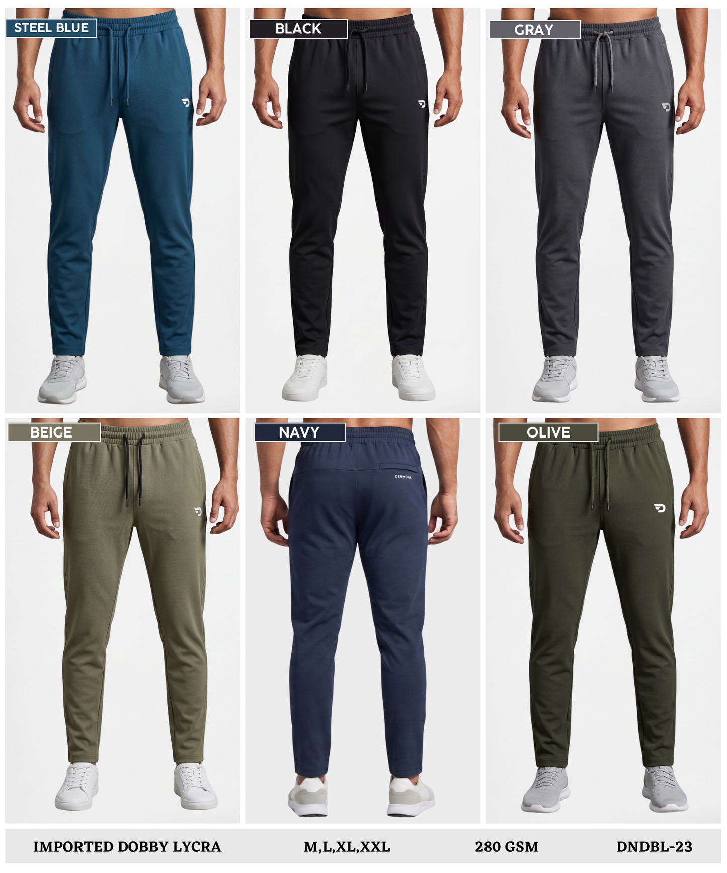 Imported Dobby Lycra Trackpants (GSM 280)| With Back Pocket