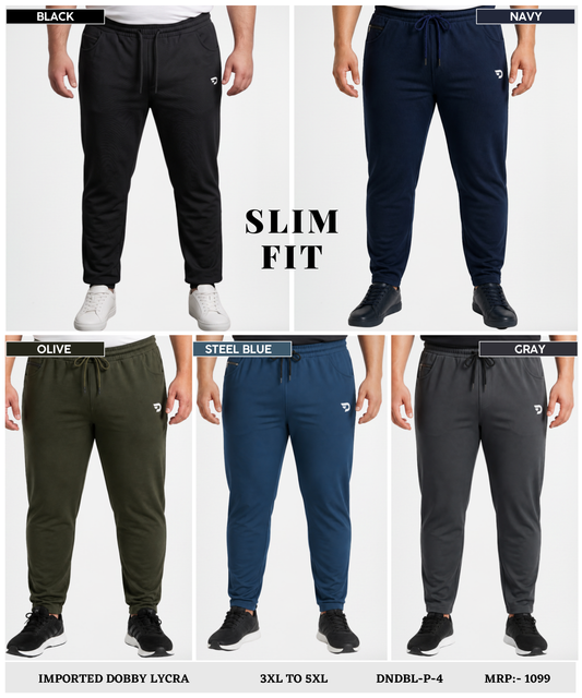 D-Pocket Plus Size Trackpant – Imported Dobby Lycra ( 280 GSM )
