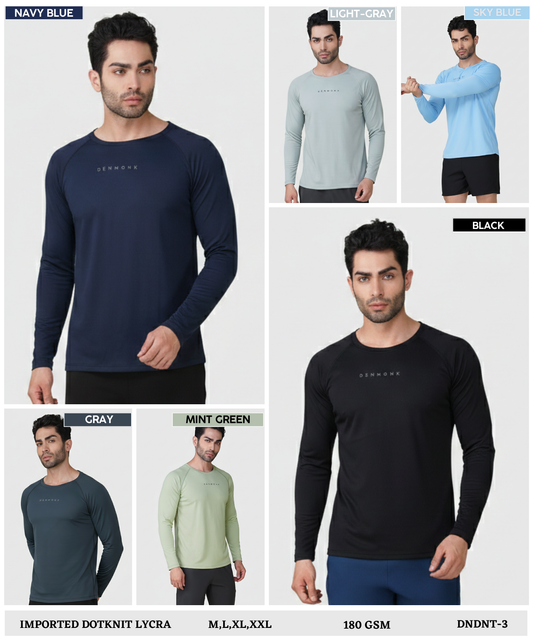 Men’s Activewear Sports T-Shirt | Dotnit Lycra Fabric | 180 GSM | Full Sleeve Gym Wear