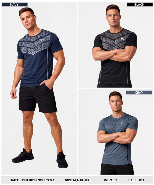 Imported Dotknit Lycra T-Shirt – GSM 180 | Lightweight Stretch | Premium Wear