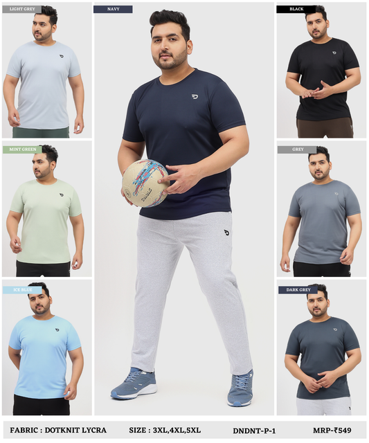 Dotknit Flex Plus Size T-Shirts - Imported Dotnit Lycra (GSM 180)
