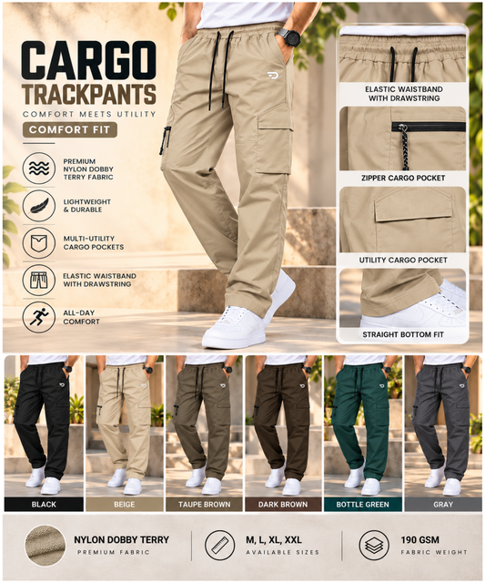 Premium Imported Nylon Dobby Terry Casual Track Pants | 190 GSM | Comfort Fit