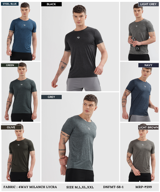 Action T-shirt - Imported 4way Milanch Lycra (GSM 180)