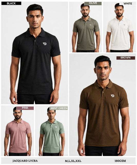 Imported Jacquard Lycra Polo T-Shirt for Men | 180 GSM