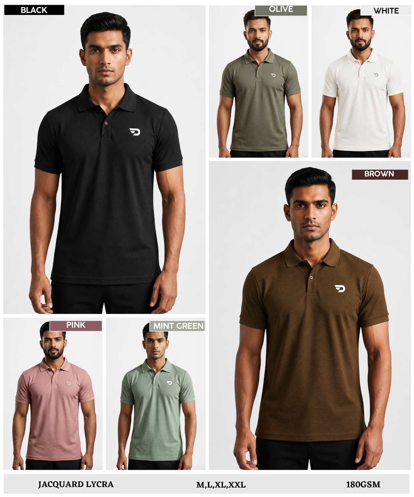 Imported Jacquard Lycra Polo T-Shirt for Men | 180 GSM