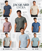 Denmonk Men's Premium Imported Jacquard Half Sleeve T-Shirt | 200 GSM | Regular Fit | DOD