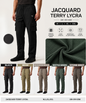 Men’s Imported Jacquard Terry Lycra Straight-Fit Cargo Trackpants – Premium Casual Wear Essential