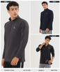 Men's Imported Karara Lycra 250 GSM Half Zip High Neck T-Shirt | Full Sleeves