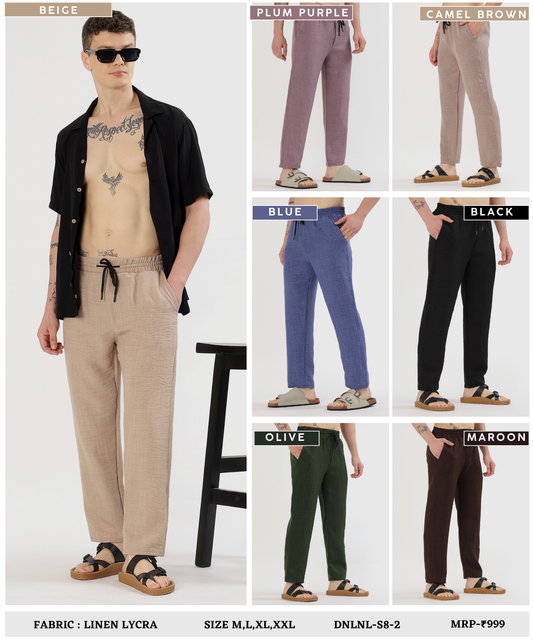 LinenEase Relax Pant - Imported Linen Lycra Lower (GSM 180)