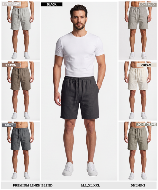 Men's Premium Linen Pant Style Shorts | Lightweight Summer Comfort