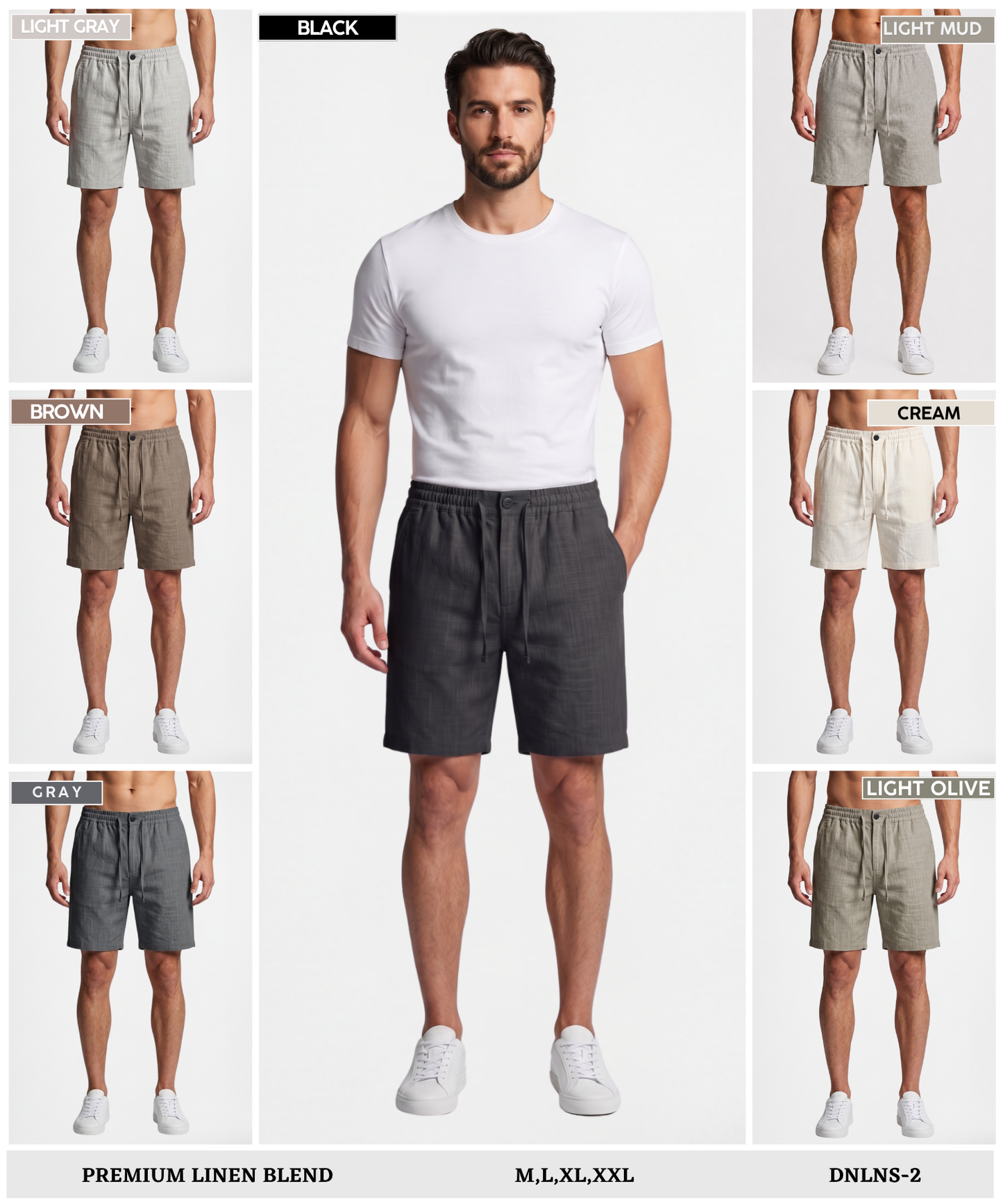 Men's Premium Linen Pant Style Shorts | Lightweight Summer Comfort