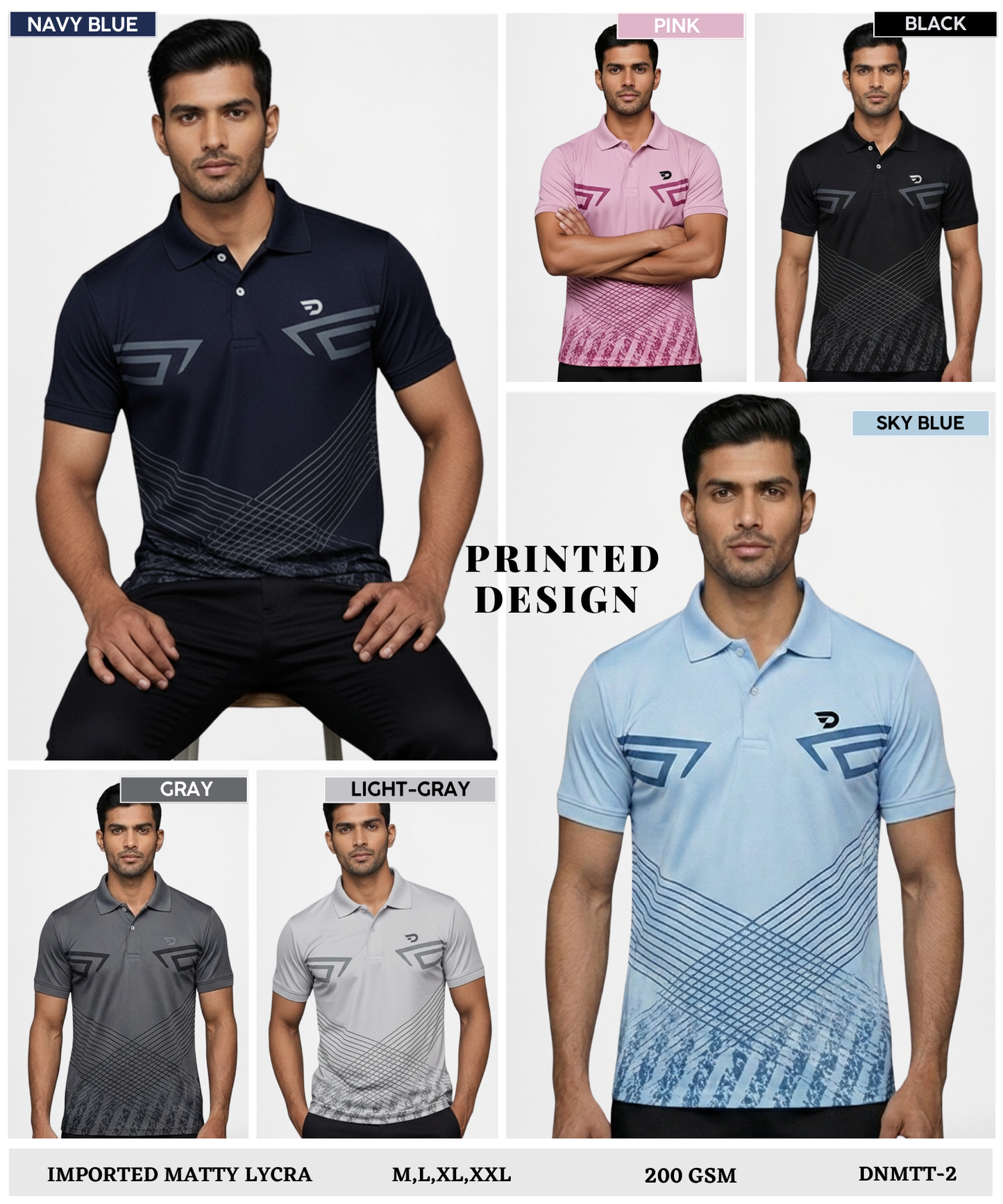 Imported Matty Lycra Polo T-Shirts (GSM 200)