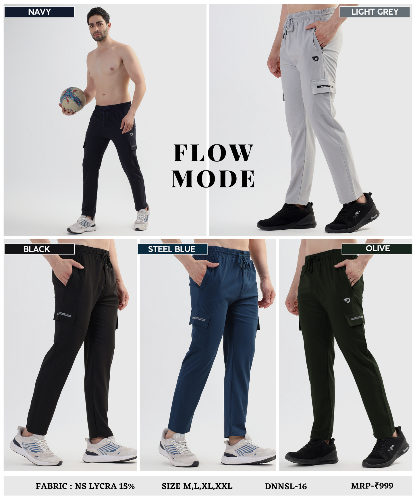 Cargo Style Trackpant – Imported Ns Parachute Lycra (170 GSM, 25% Lycra)