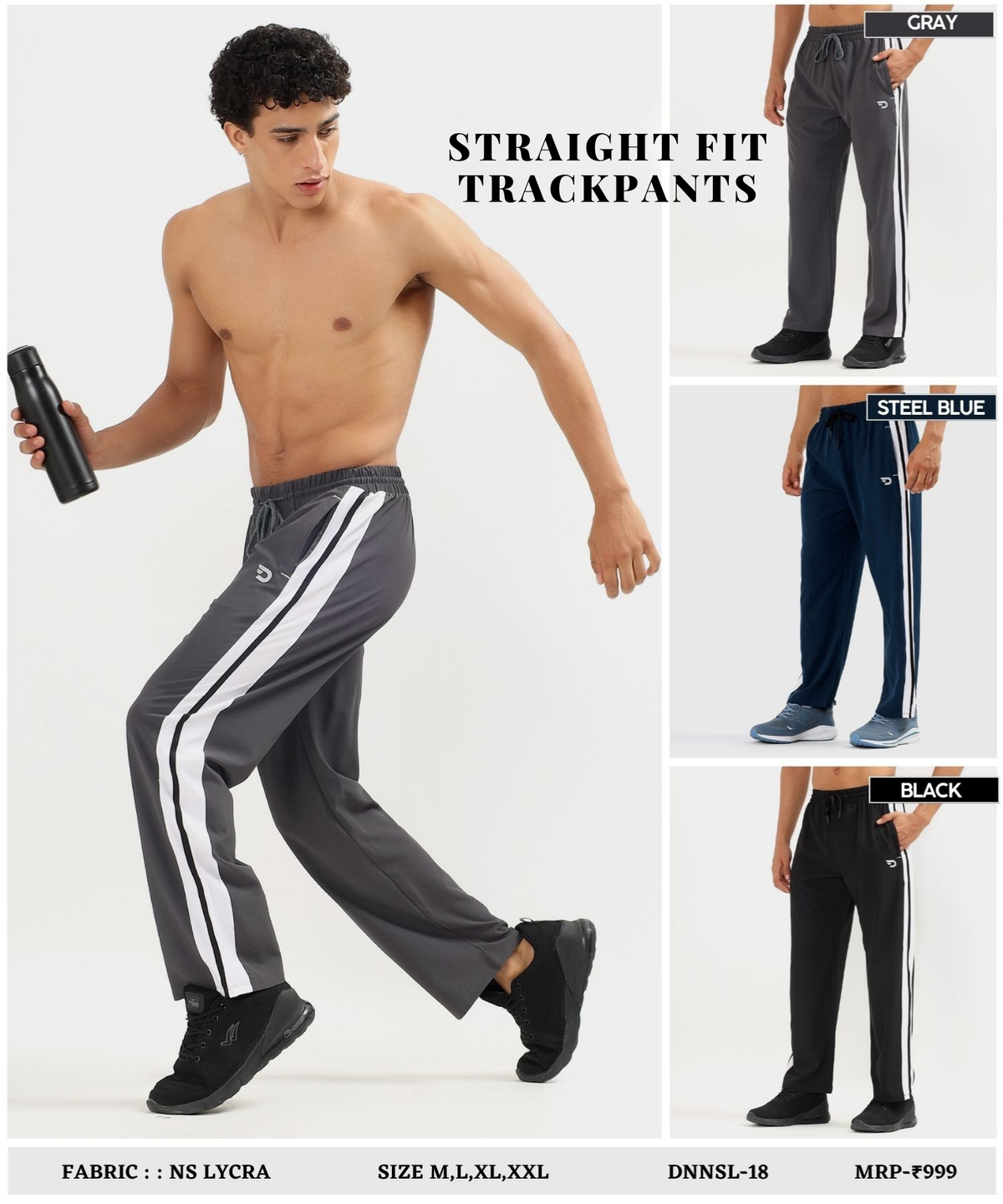 Imported Ns Parachute Lycra Trackpant | 20% Lycra 145 GSM | Straight Fit